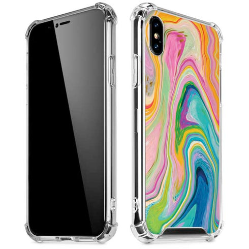 Rainbow Marble by Etta Vee iPhone X/XS Clear Case